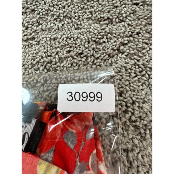 Eci New York Dress Womens 8 Red Midi Floral Wrap Floral Ladies - Picture 10 of 10